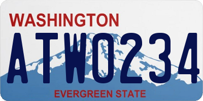 WA license plate ATW0234