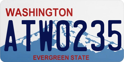 WA license plate ATW0235