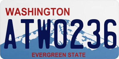 WA license plate ATW0236