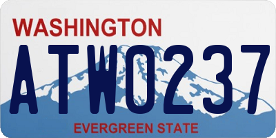 WA license plate ATW0237
