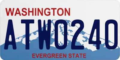 WA license plate ATW0240