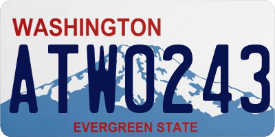 WA license plate ATW0243