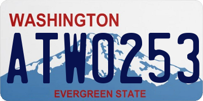 WA license plate ATW0253