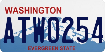 WA license plate ATW0254