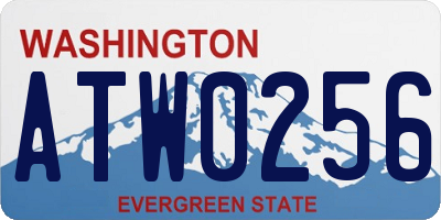 WA license plate ATW0256