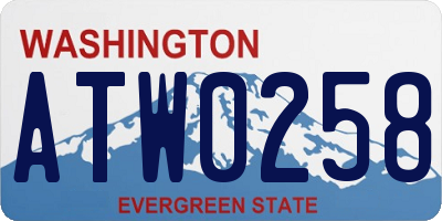 WA license plate ATW0258