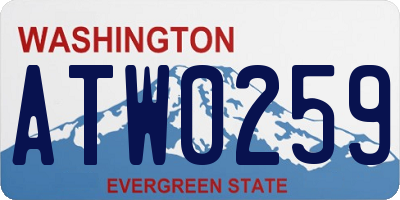 WA license plate ATW0259