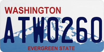 WA license plate ATW0260