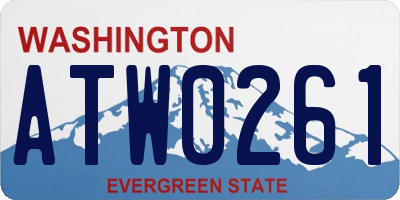 WA license plate ATW0261