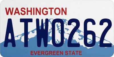 WA license plate ATW0262