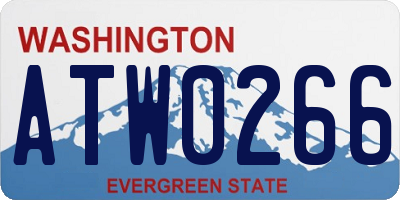 WA license plate ATW0266