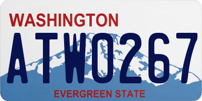WA license plate ATW0267