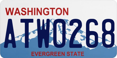 WA license plate ATW0268