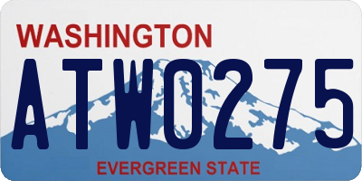 WA license plate ATW0275