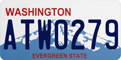 WA license plate ATW0279