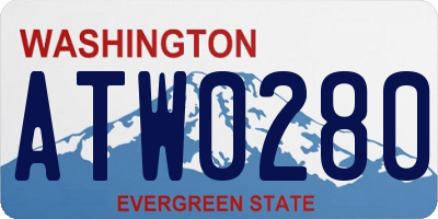 WA license plate ATW0280