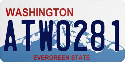 WA license plate ATW0281