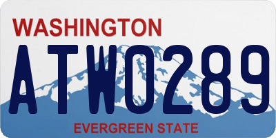 WA license plate ATW0289