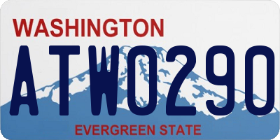 WA license plate ATW0290