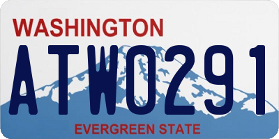WA license plate ATW0291