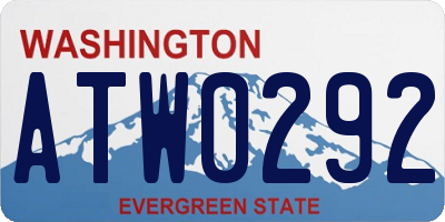 WA license plate ATW0292