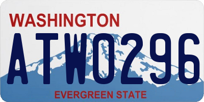WA license plate ATW0296