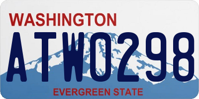 WA license plate ATW0298