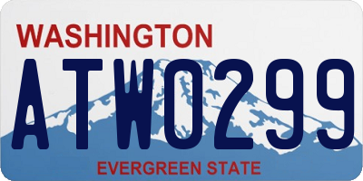 WA license plate ATW0299