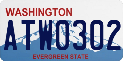 WA license plate ATW0302