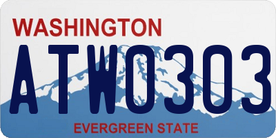 WA license plate ATW0303