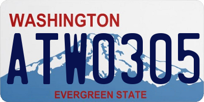 WA license plate ATW0305