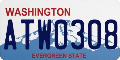 WA license plate ATW0308