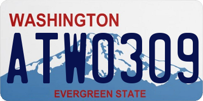 WA license plate ATW0309