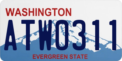 WA license plate ATW0311
