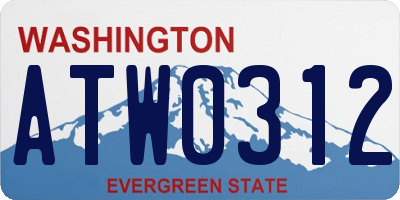 WA license plate ATW0312