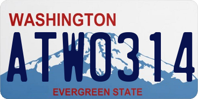 WA license plate ATW0314