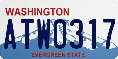 WA license plate ATW0317