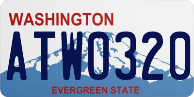 WA license plate ATW0320