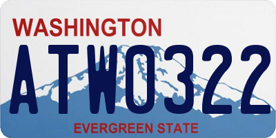 WA license plate ATW0322