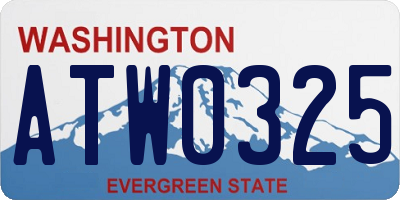 WA license plate ATW0325