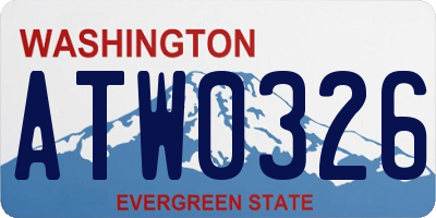 WA license plate ATW0326