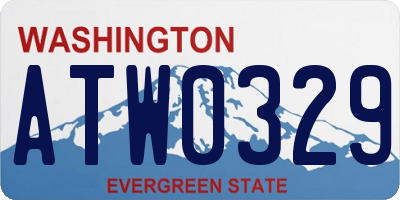 WA license plate ATW0329
