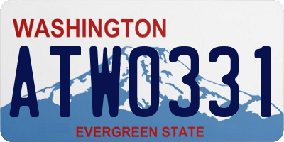 WA license plate ATW0331