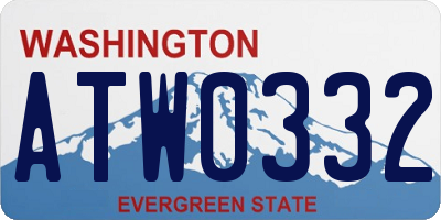 WA license plate ATW0332