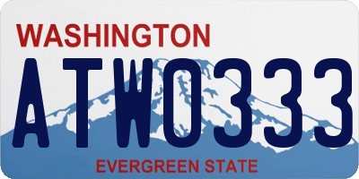 WA license plate ATW0333