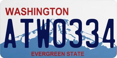 WA license plate ATW0334