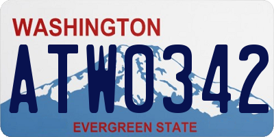 WA license plate ATW0342