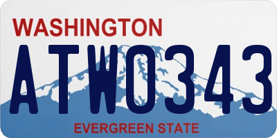 WA license plate ATW0343