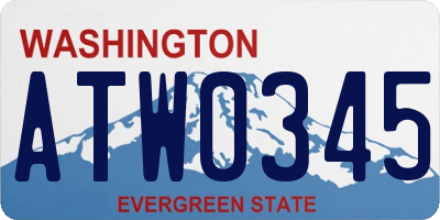 WA license plate ATW0345