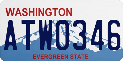 WA license plate ATW0346
